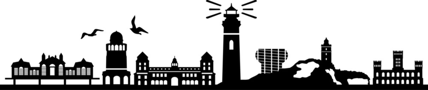 Island of Ruegen Skyline Vector Silhouette