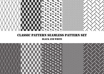 Classic-pattern-seamless-pattern-set(Black-and-white)