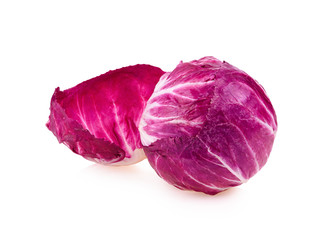 Obraz premium Fresh Radicchio, Red salad on white background.