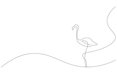 Flamingo animal one line drawing vector illustration