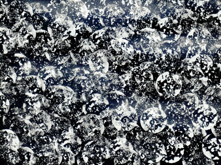 Obraz premium Abstract ink background on black background, stroke, stripes, splashes, hand draw. Design for backgrounds, wallpapers, prints, covers and packaging