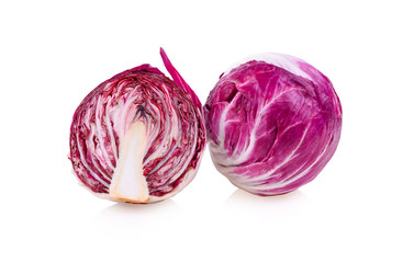 Obraz premium Fresh Radicchio, Red salad on white background.