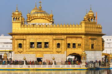 beautiful view of golden temple sri harmandir sahib in Amritsar, India