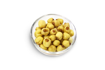 Lotus seeds isolated on white background with clipping path.