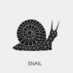 Geometric polygonal snail. Abstract animal. Vector illustration. Snail template.	