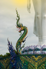 Statue of Naka on mountain at Sriracha. Chonburi Province Thailand - 320323700