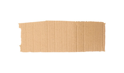 Piece of torn cardboard isolated on white
