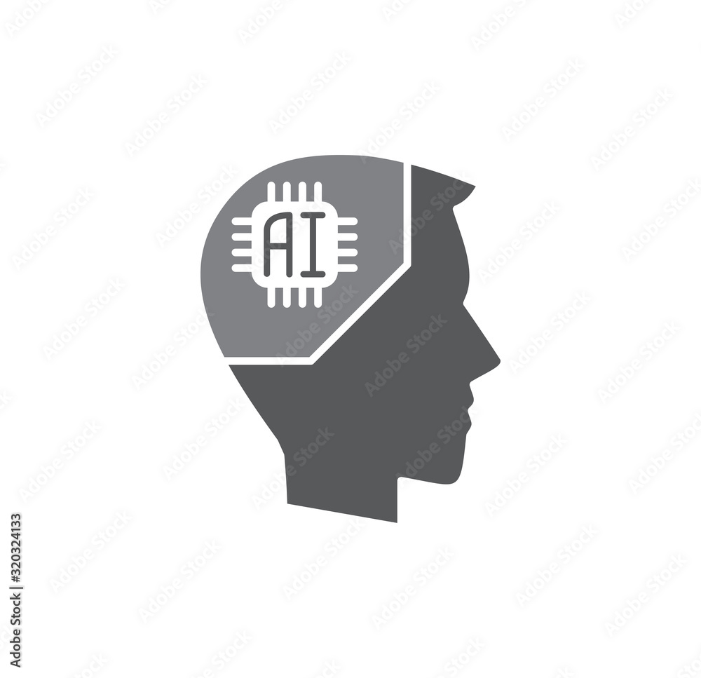 Poster ai related icon on background for graphic and web design. simple illustration. internet concept symb