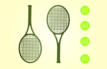 Vector Tennis Racket and Ball Set