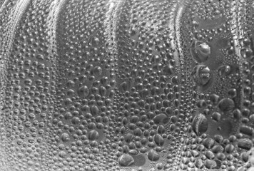 Condensation on clear plastic water bottle