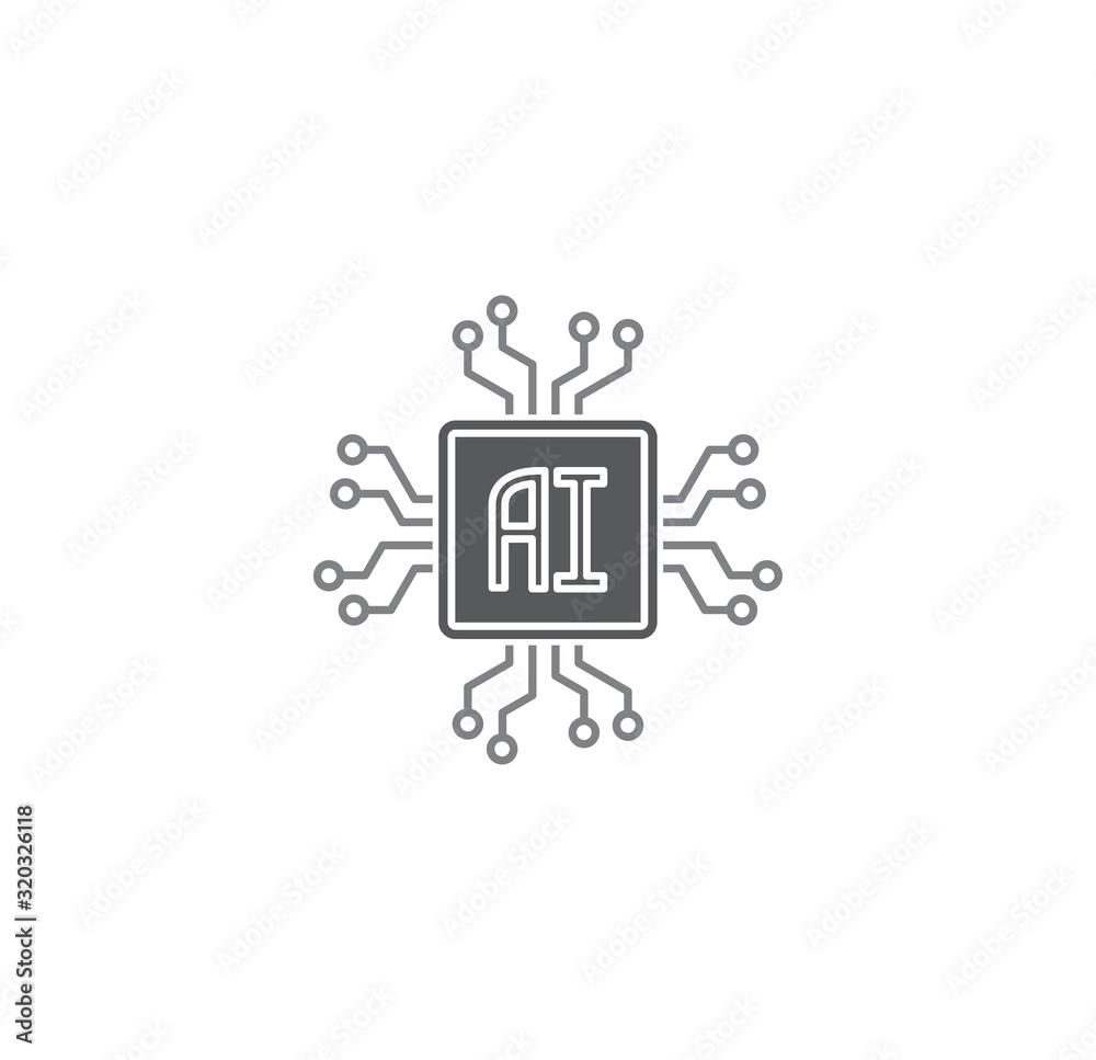 Poster ai related icon on background for graphic and web design. simple illustration. internet concept symb