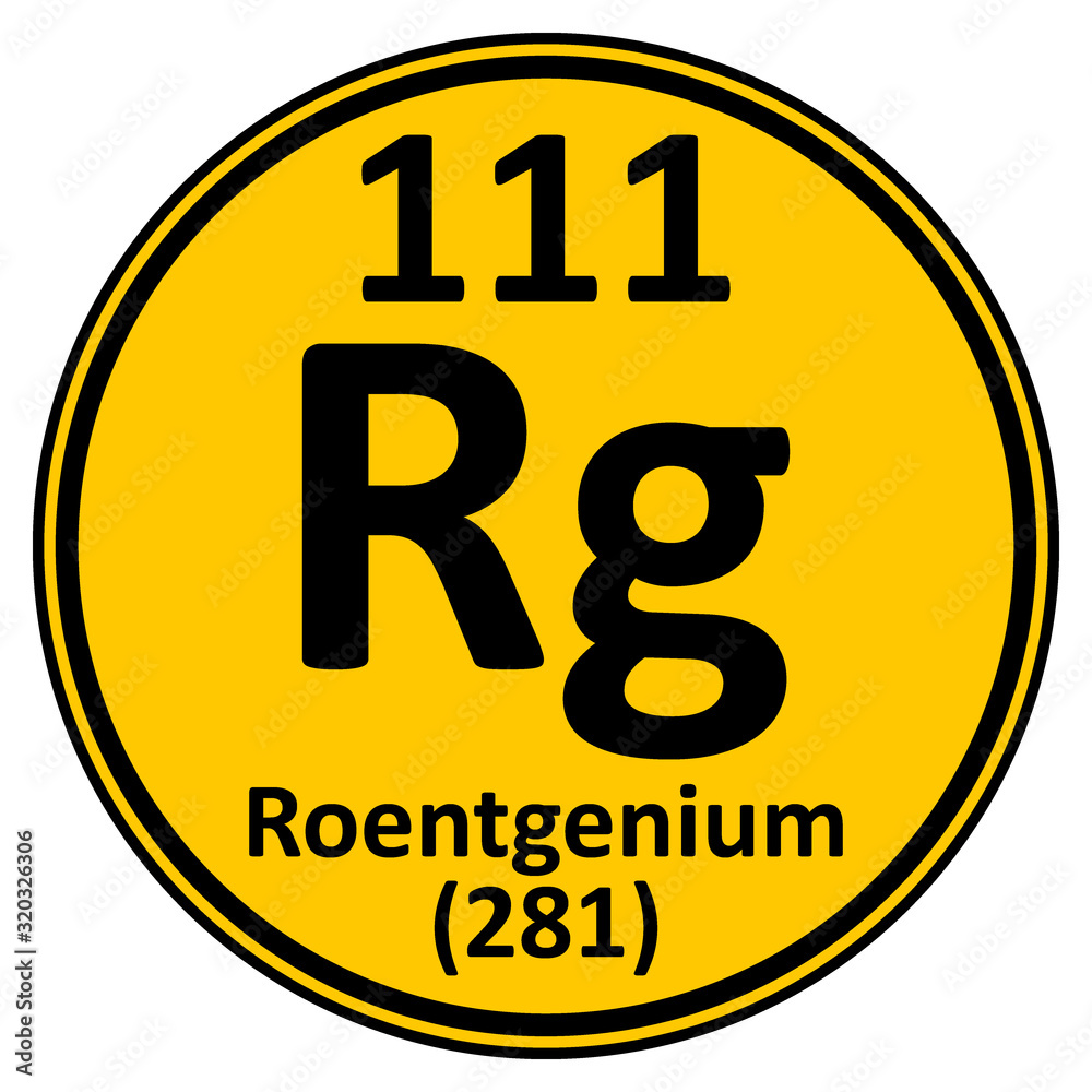 Wall mural Periodic table element roentgenium icon.