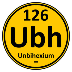 Periodic table element unbihexium icon.