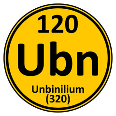 Periodic table element unbinilium icon.