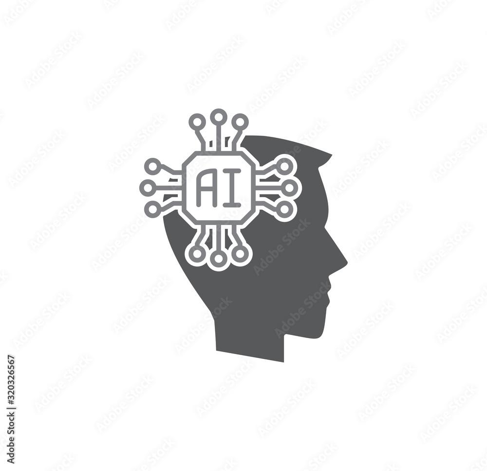 Poster ai related icon on background for graphic and web design. simple illustration. internet concept symb