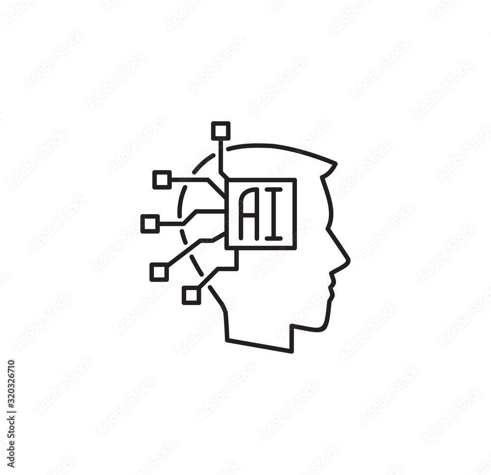 Poster ai related icon on background for graphic and web design. simple illustration. internet concept symb