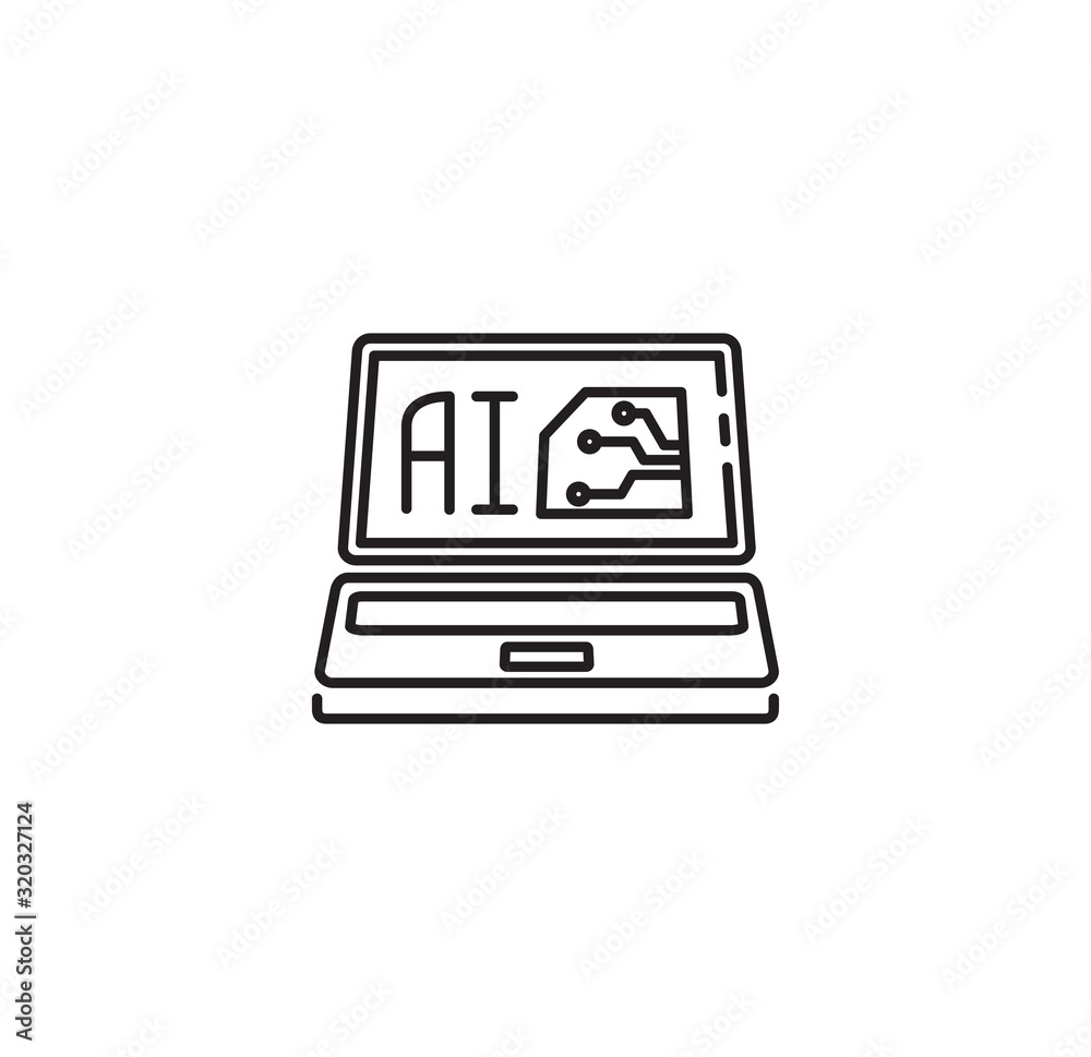 Poster ai related icon on background for graphic and web design. simple illustration. internet concept symb