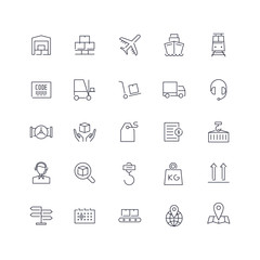 Line icons set. Logistics pack. Vector batch