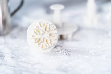 Fondant snowflake shapes