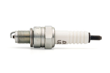 Isolated of spark plug on white background with clipping path.