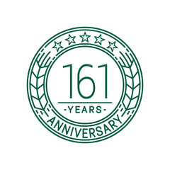 161 years anniversary celebration logo template. Line art vector and illustration.