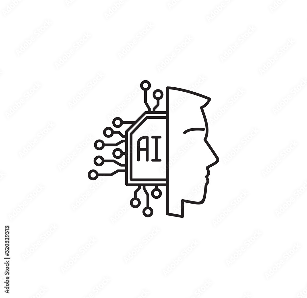 Poster ai related icon on background for graphic and web design. simple illustration. internet concept symb