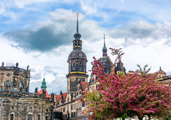 Naklejka premium Towers of Dresden Castle in spring, Germany
