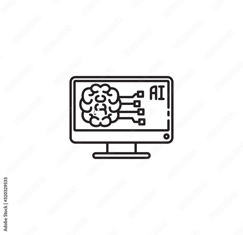 Poster ai related icon on background for graphic and web design. simple illustration. internet concept symb