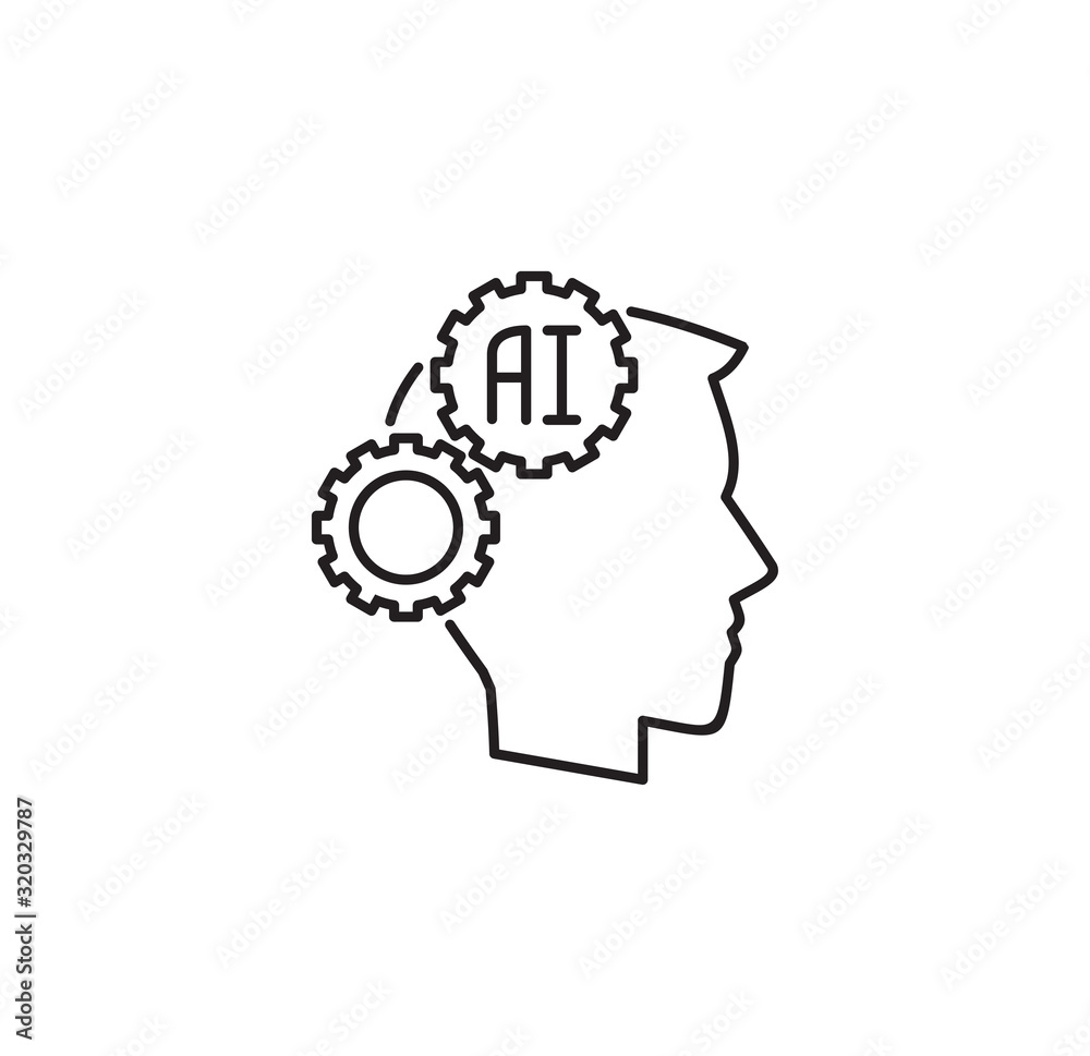 Poster ai related icon on background for graphic and web design. simple illustration. internet concept symb