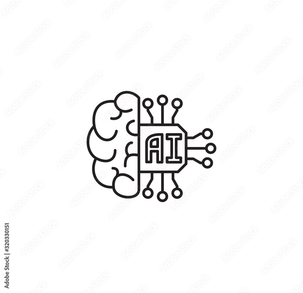 Poster ai related icon on background for graphic and web design. simple illustration. internet concept symb