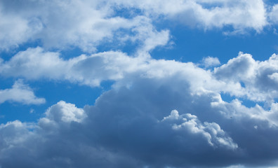 Beautiful large clouds against a clean blue sky