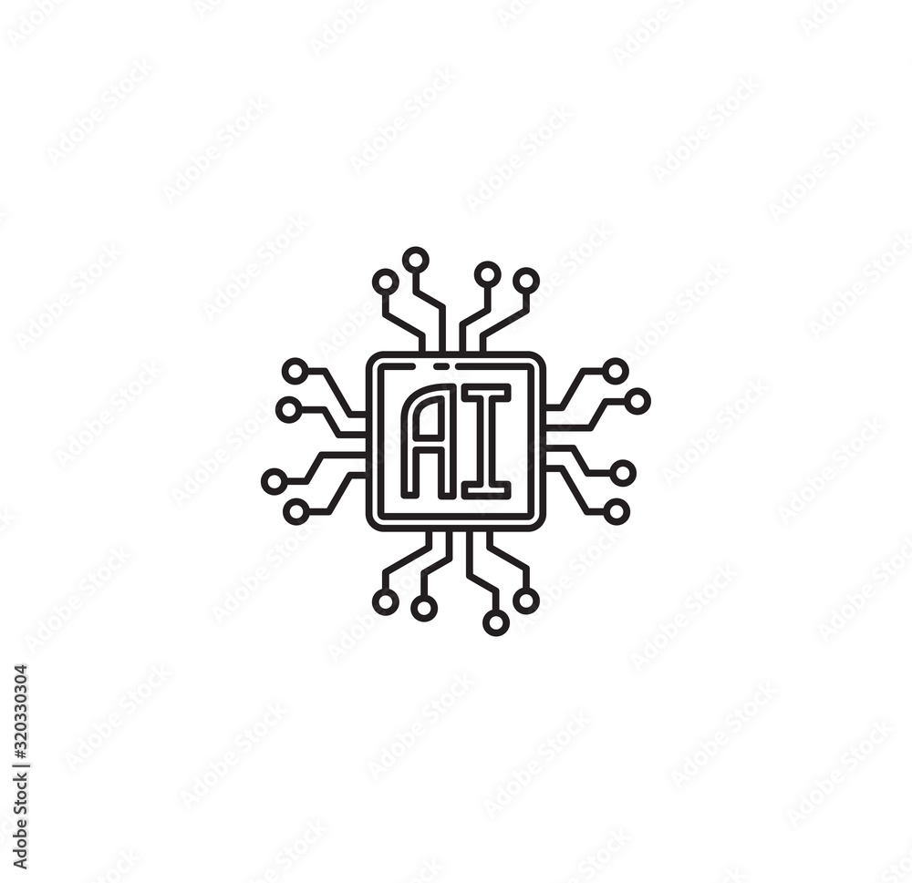 Poster ai related icon on background for graphic and web design. simple illustration. internet concept symb