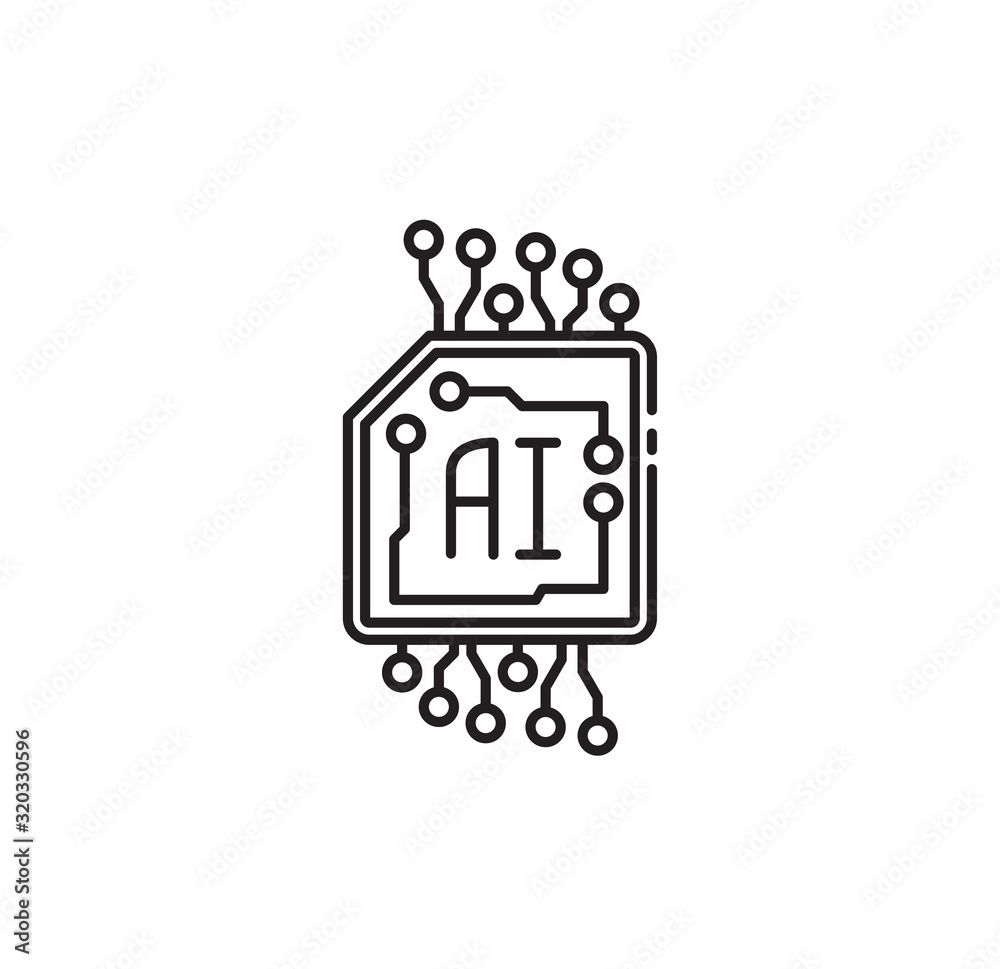Poster ai related icon on background for graphic and web design. simple illustration. internet concept symb