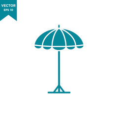 beach umbrella icon in trendy flat design