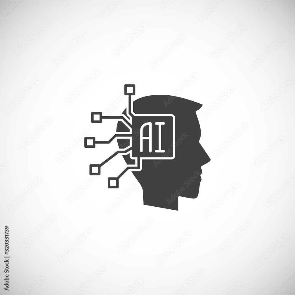 Poster ai related icon on background for graphic and web design. simple illustration. internet concept symb