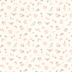 Colorful vector seamless pattern of flowers in a flat style.