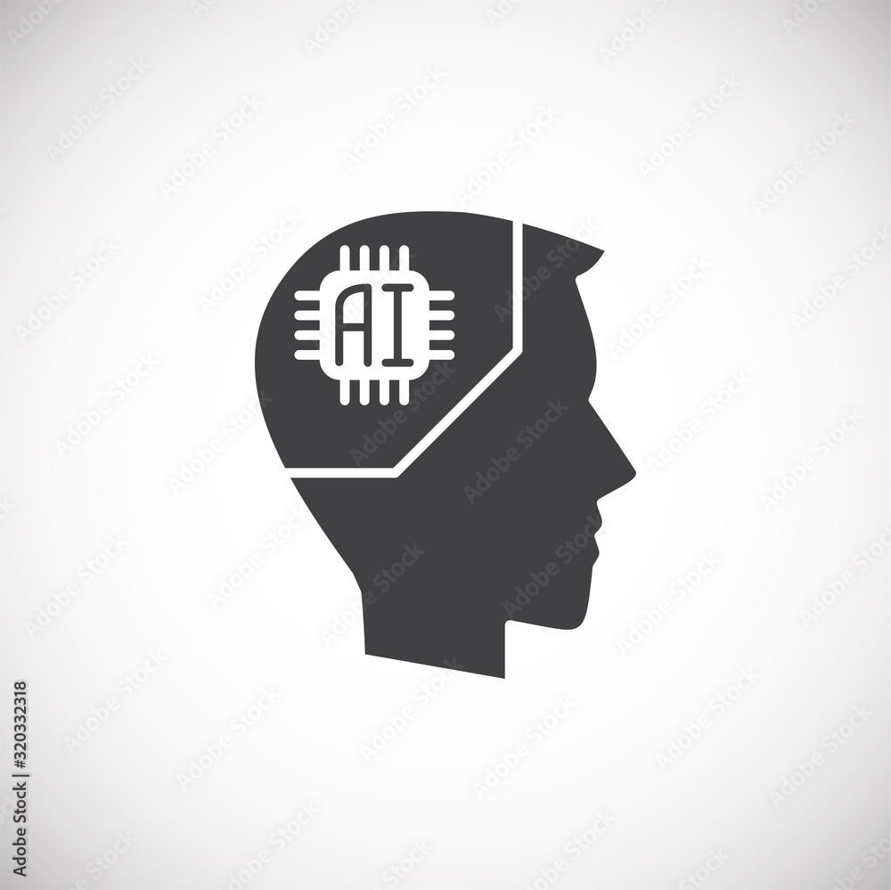 Poster ai related icon on background for graphic and web design. simple illustration. internet concept symb