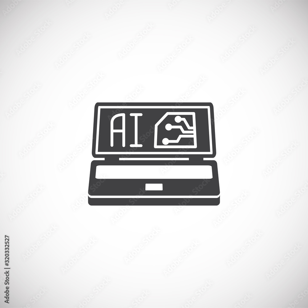 Poster ai related icon on background for graphic and web design. simple illustration. internet concept symb