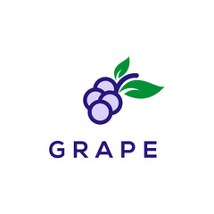 Grape Fruit Minimalist Nature Abstract Creative Icon Logo Design Template Element Vector