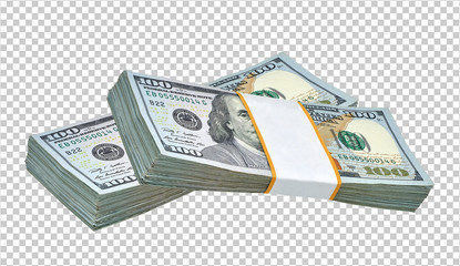 New design dollar bundle on isolated background	including clipping path