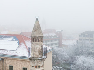 Mosque with a minaret in Pecs, Hungary
