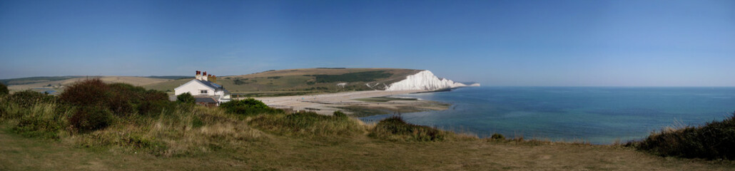 Seven Sisters. South Downs National Park. England. UK Panorama