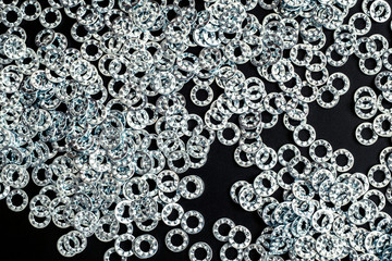 A bunch of stainless metal washers