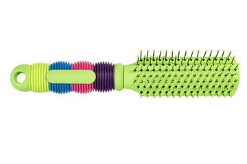 Plastic massage brush isolated on  white background