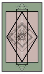 Geometric spring tracery in asian style