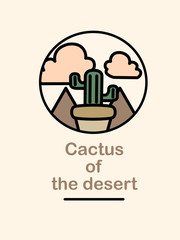 Doodle art of cactus and desert.
