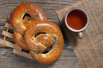 Soft pretzels and tea