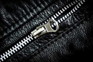 zipper on the jacket . closed up photo. © UncleTu