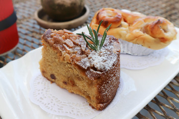 cake ,banana cake and danish pastry