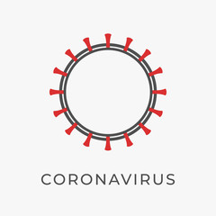 Coronavirus vector icon isolated on white background.